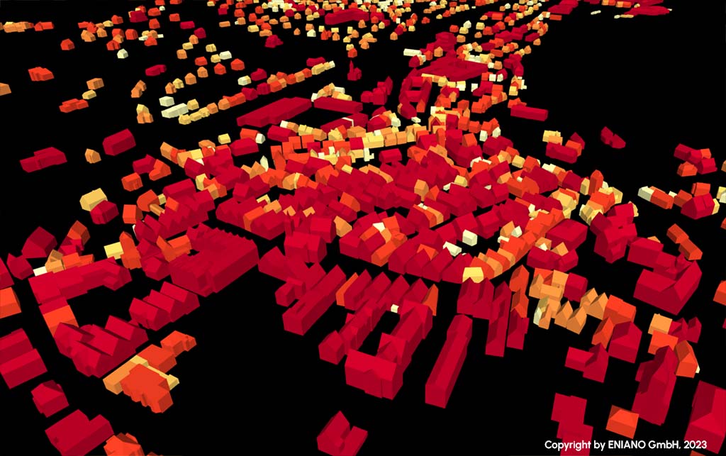 Kommunale Wärmeplanung mit dem Digitalen Wärme-Zwilling Bayern von ENIANO - in 3D